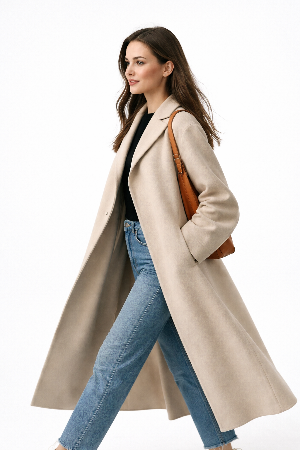 Double-Sided Wool Coat for Women's Self-Cultivation