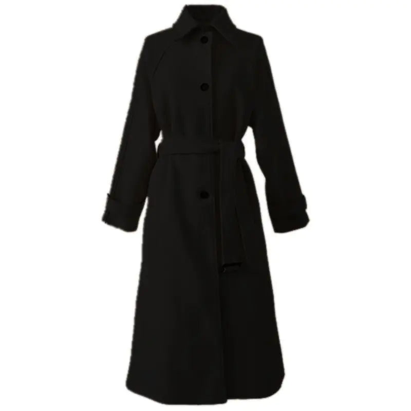 Winter Women's Thicken Wool Blend Long Coat (Korean Style)